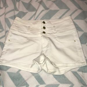white high waisted shorts